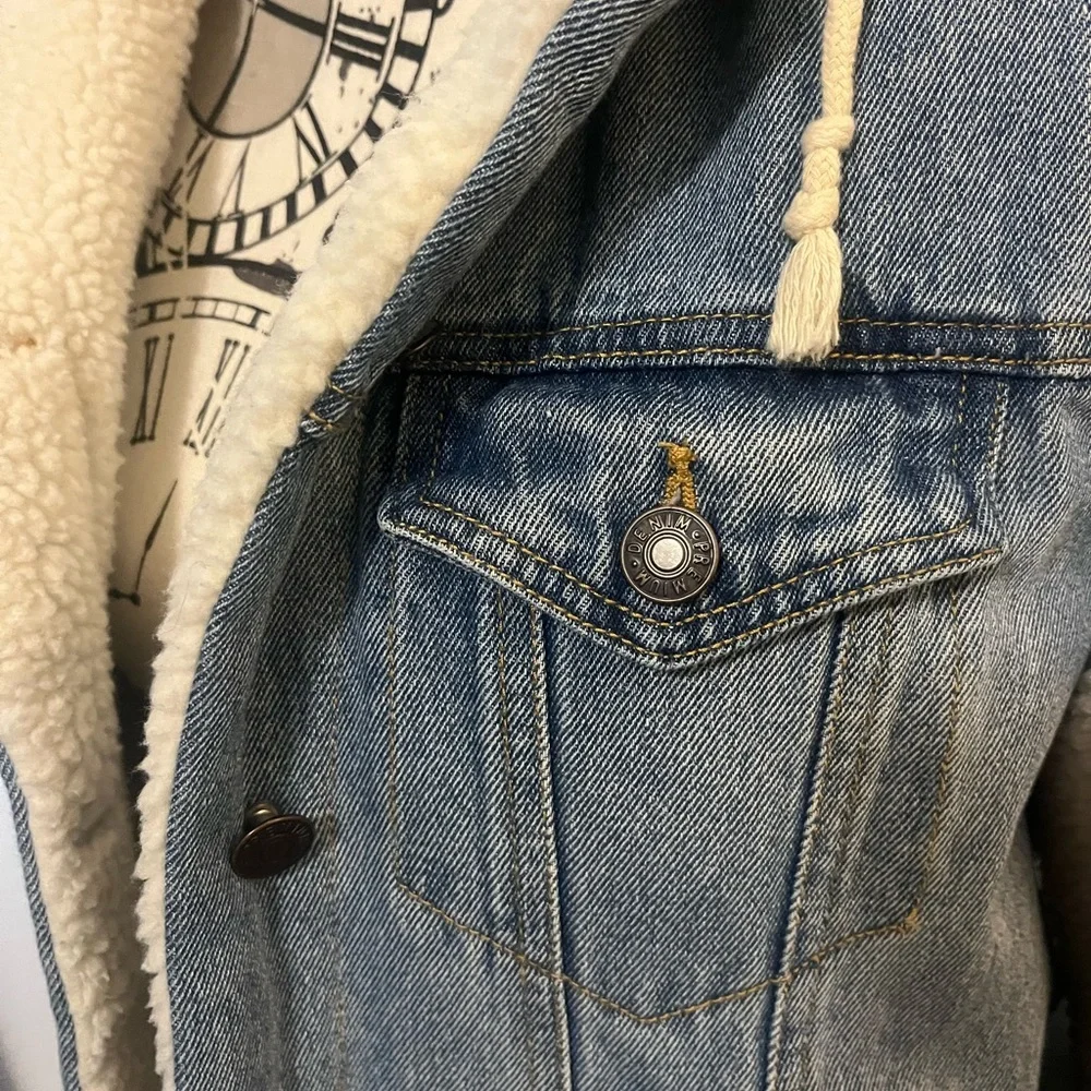 Denim/ fleece bomber jacket - Picture 7 of 12
